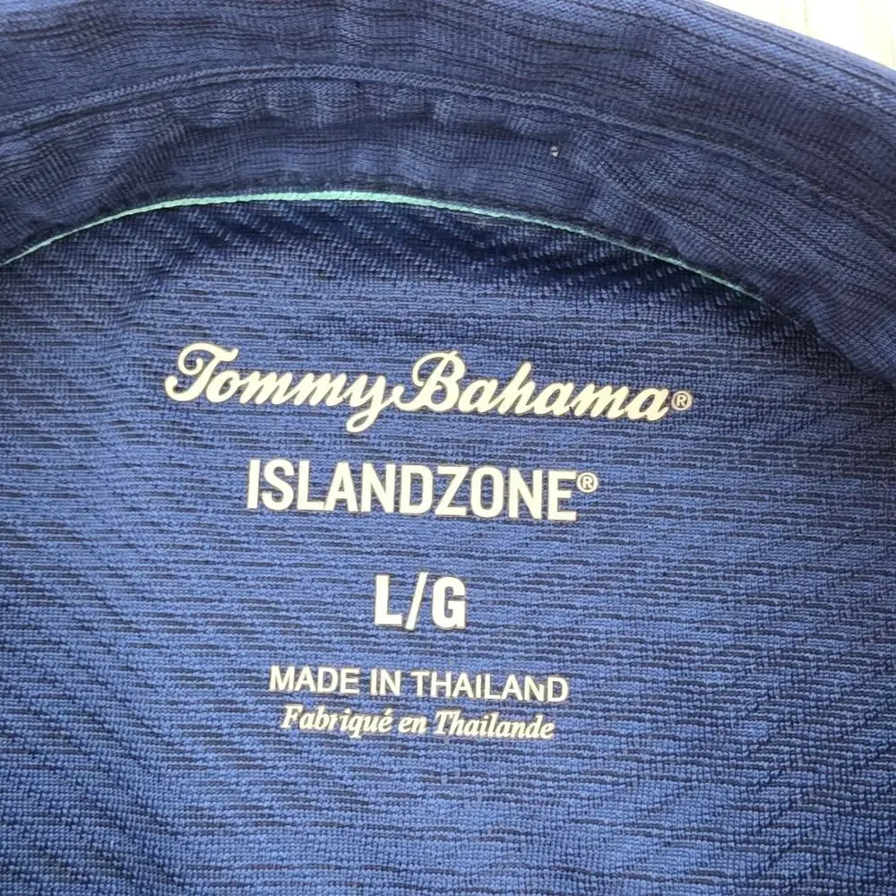 Tommy Bahama IslandZone Polo Shirt Men's Large Blue Performance Stretch Golf